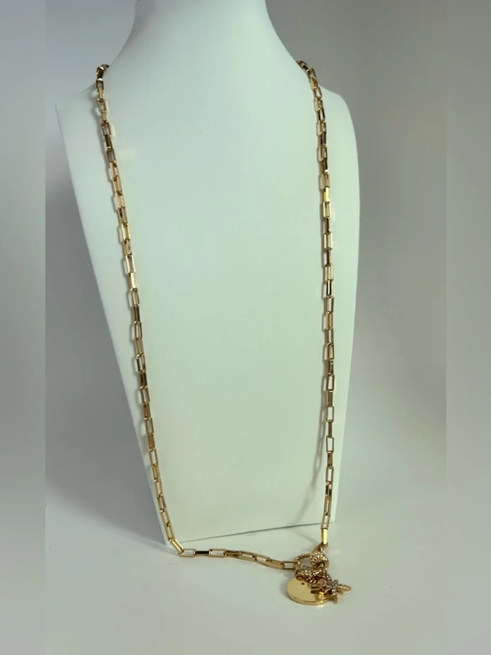 ettika Gold Starburst Crystal & Disc Charm Pendant Necklace - Picture 9 of 9